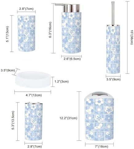 TRANQDEHOM 6-Piece Boho Trash Can Set for Bathroom