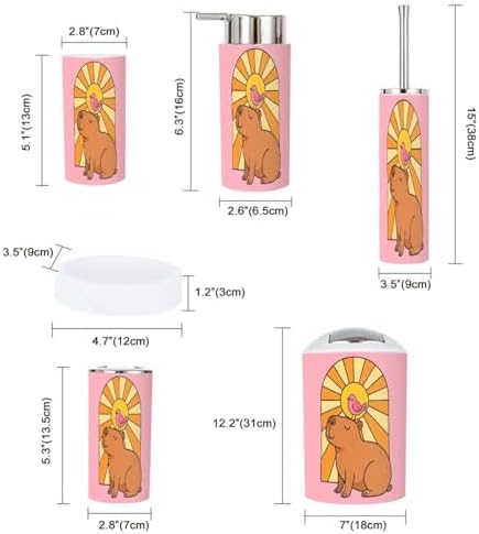 Boho Cute Cartoon Bathroom Accessory Set 6 Piece