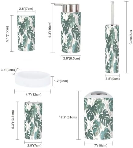 Boho Abstract Minimalist Bathroom Accessory Set of 6
