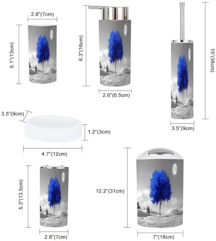 Boho Bathroom Accessory Set 6 Piece Black White