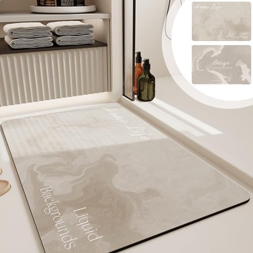 Non Slip Quick Dry Bathroom Rug - 16X236 Grey