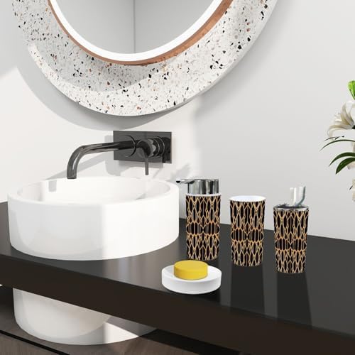 Boho Geometric Bathroom Accessory Set 6 Piece 1