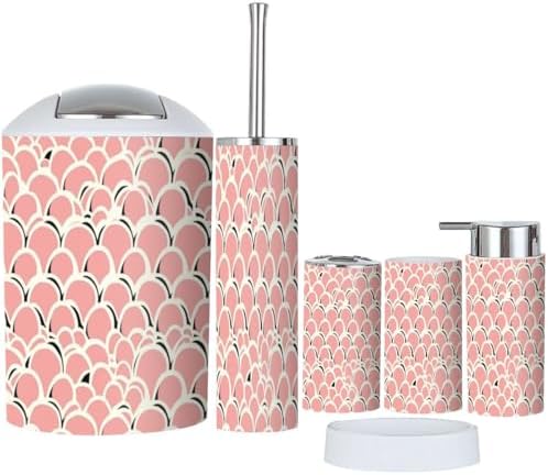 Boho Abstract Art Bathroom Accessories Set 6 Piece 1