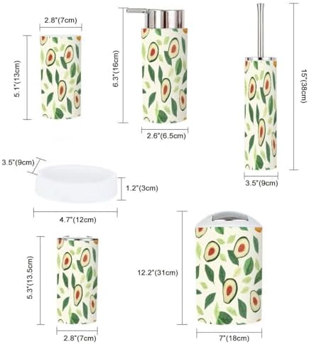 6-Piece Boho Avocado Bathroom Accessory Set