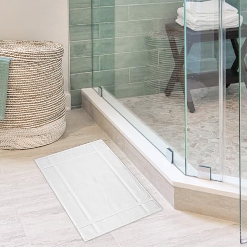 Ample Decor 2 Pack Cotton Bath Mats 34x20 White