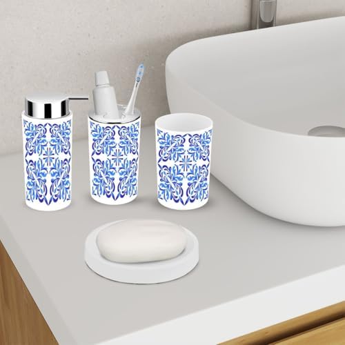 6 Piece Bathroom Accessory Set Durable Plastic