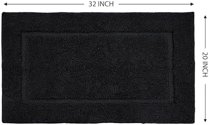 LANE LINEN 20 x 32 Non Slip Bath Mat - Black