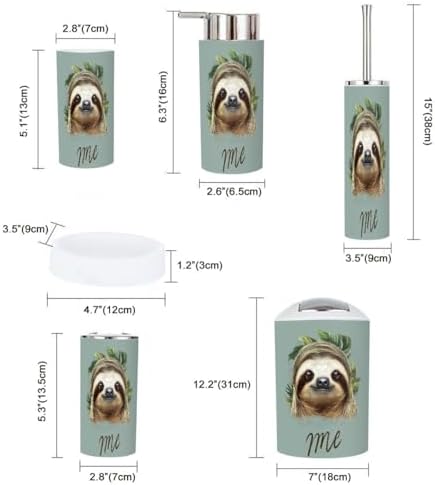 Boho Sloth Bathroom Accessory Set 6 Piece 1