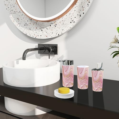 Boho Liquid Marble Gold Bathroom Accessories Set 6 Piece