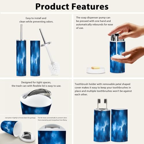Boho Dark Clouds Bathroom Accessory Set 6 Piece