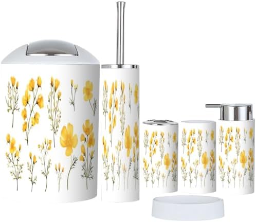 Stylish 6 Piece Bathroom Accessories Set