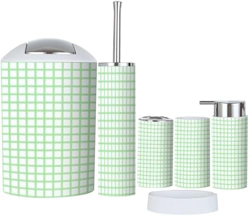 Boho Light Green Bathroom Accessory Set 6 Piece 1