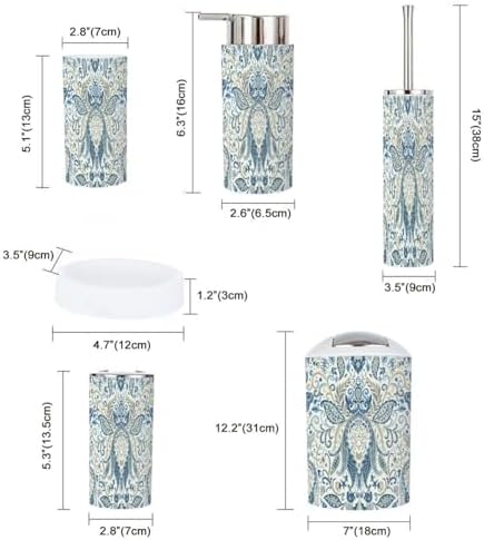 6-Piece Floral Bathroom Accessory Set