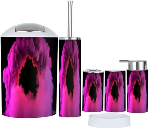 Boho Glowing Tunnel Neon Bathroom Accessories Set 6 Piece