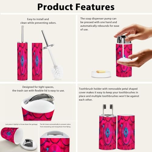 Boho 6 Piece Bathroom Accessory Set