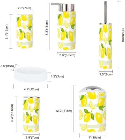 Fresh Yellow Bathroom Accessories Set 6 Piece