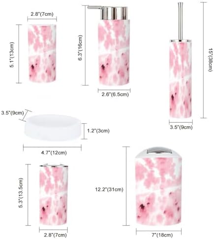 Boho Cow Skin Print Bathroom Accessory Set 6 Piece 1