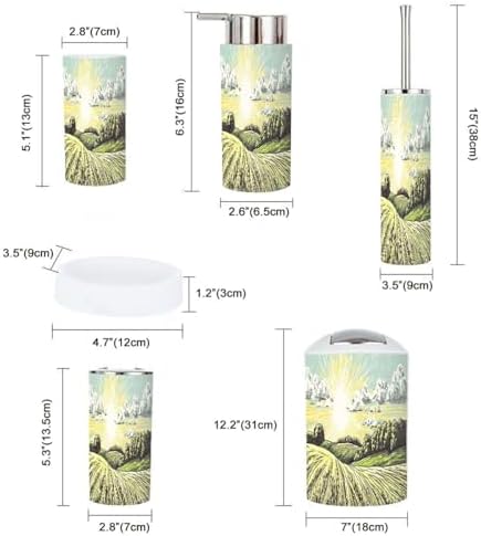 TRANQDEHOM Bathroom 6 Piece Boho Trash Can Set