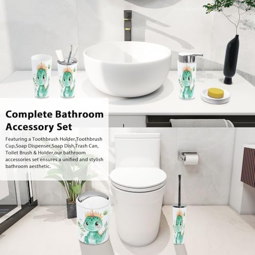 Boho Dinosaur Bathroom Accessory Set 6 Piece