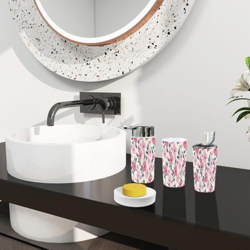 Boho Floral Bathroom Accessory Set 6 Piece
