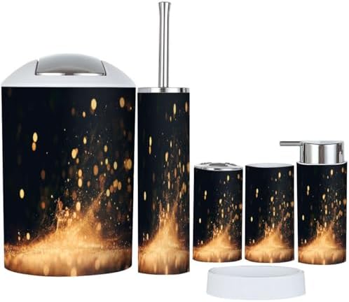 Boho Glitter Bathroom Accessory Set 6 Piece