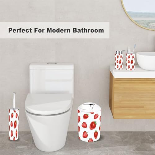 6 Piece Strawberry Bathroom Accessory Set