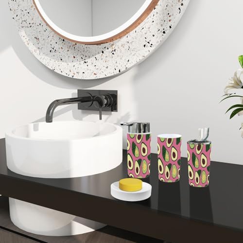 Boho Avocado Bathroom Accessory Set 6 Piece