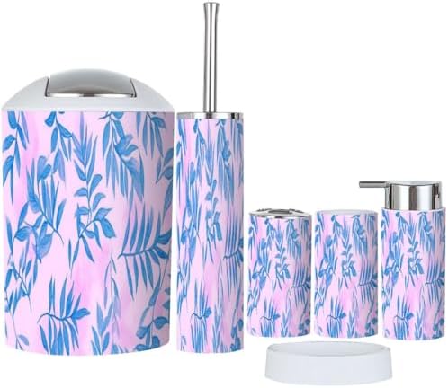 Boho Retro Bathroom Accessory Set 6 Piece 1