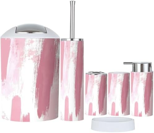 Boho Dusty Rose Bathroom Accessory Set 6 Piece