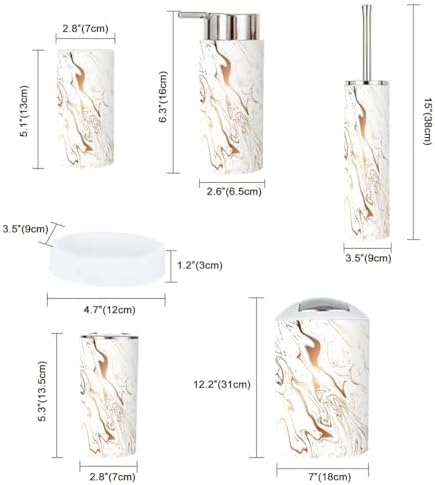 Boho Liquid Marble Bathroom Accessories Set 6 Piece