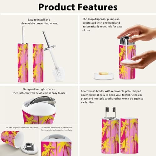 Boho Styled 6 Piece Bathroom Accessory Set
