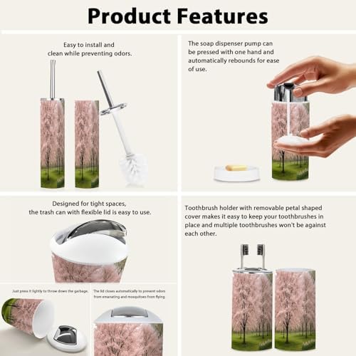 TRANQDEHOM 6-Piece Bathroom Accessory Set 1