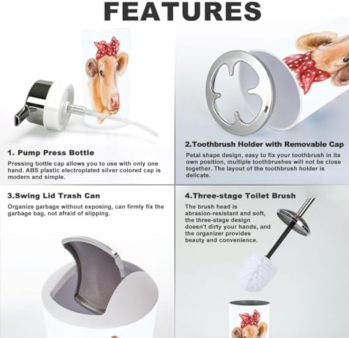 Farm Animal Bathroom Accessory Set 6 Piece 1