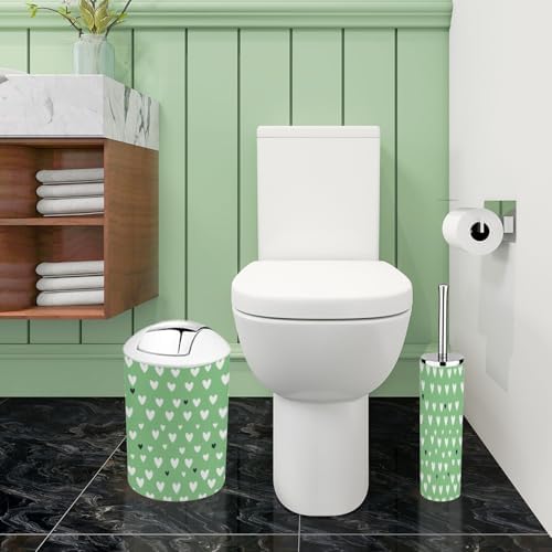 Boho White Heart Bathroom Accessory Set 6 Piece 1
