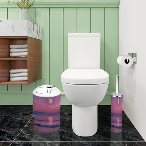 Boho Seascape Full Moon Bathroom Accessory Set 6 Piece