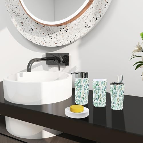 Boho Watercolor Bathroom Accessory Set 6 Piece