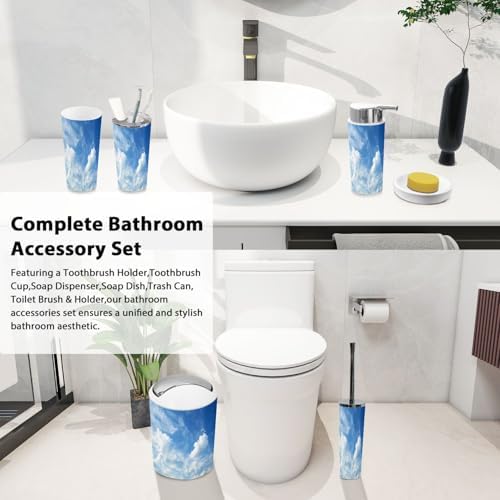 Boho Clouds 6 Piece Bathroom Accessory Set