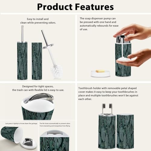 Boho Luxury Bathroom Accessory Set 6 Piece