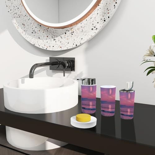 Boho Seascape Full Moon Bathroom Accessory Set 6 Piece