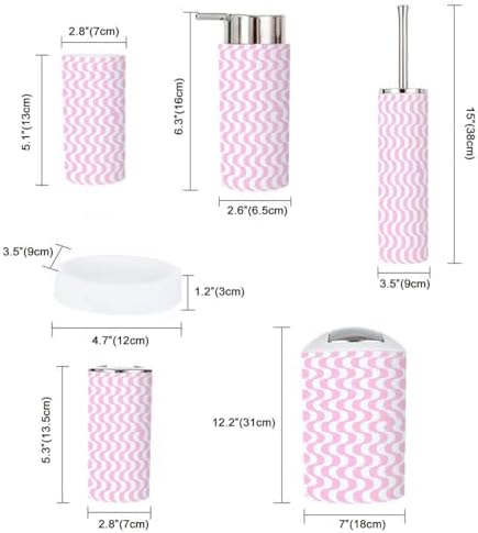 Boho Optical Illusion Bathroom Accessory Set 6 Piece
