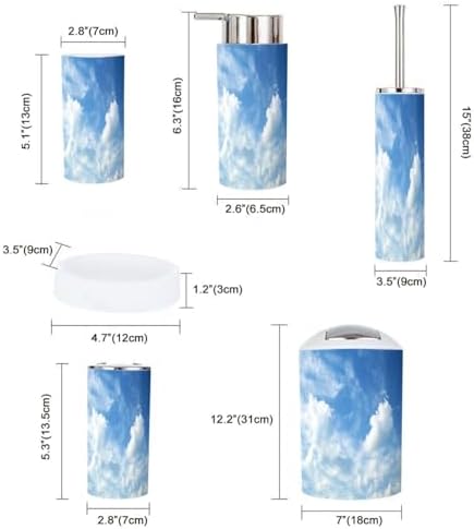Boho Clouds 6 Piece Bathroom Accessory Set