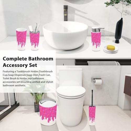 Boho Cream Bathroom Accessory Set 6 Piece