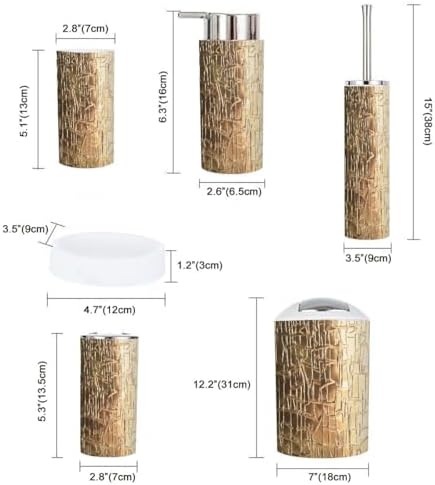 Boho Frosted Glass Bathroom Accessory Set 6 Piece