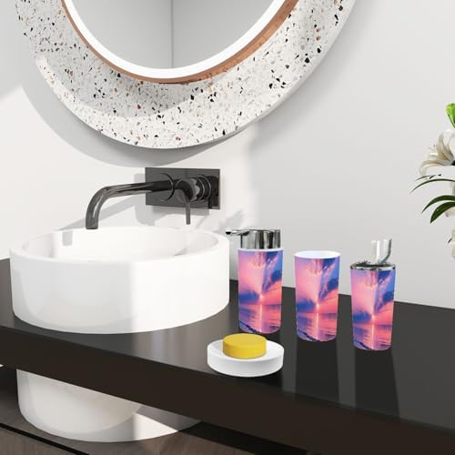 Boho Pink Bathroom Accessory Set 6 Piece 1
