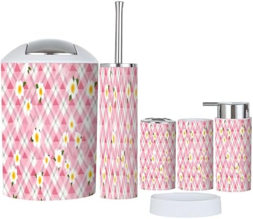 TRANQDEHOM 6-Piece Boho Bathroom Accessory Set