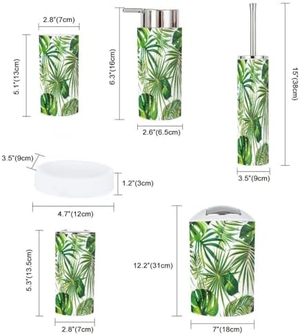 Boho Tropical Bathroom Accessory Set 6 Piece 1