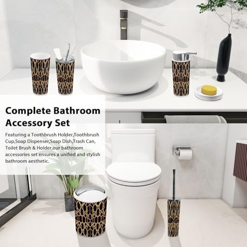 Boho Geometric Bathroom Accessory Set 6 Piece 1