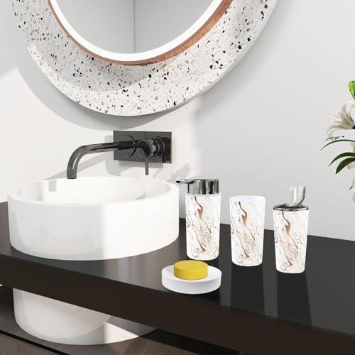 Boho Liquid Marble Bathroom Accessories Set 6 Piece