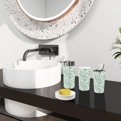 Boho Daisy Pattern 6-Piece Bathroom Accessory Set