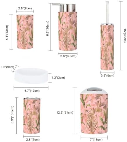 Boho Hawaiian Bathroom Accessory Set 6 Piece